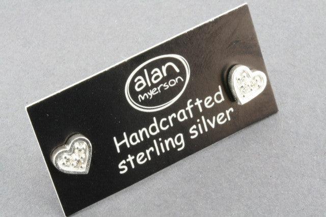 Cubic Zirconia Heart Stud Earrings in Sterling Silver - Perfect for Valentine's Day Gifts & Anniversary Jewelry