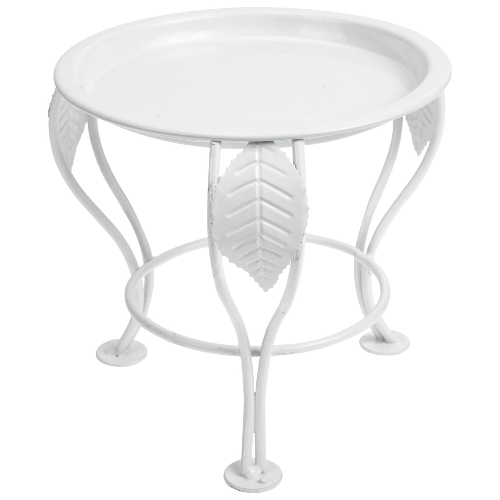 Milisten Metal Plant Stand - Rustproof Iron Flower Pot Holder for Indoor & Outdoor Use, Round White Garden Planter Rack, Perfect for Potted Plants, Succulents, and Home Decor