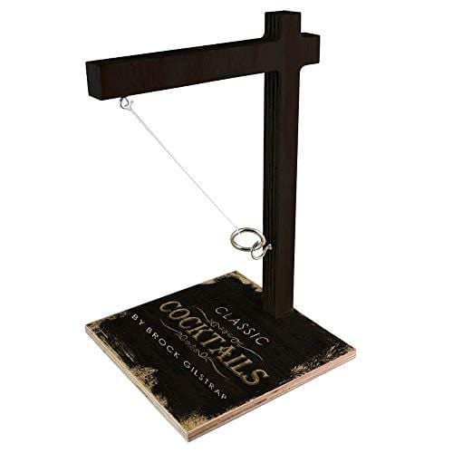 BARCONIC Customizable Tabletop Ring Toss Game - Classic Cocktails Design for Parties, Bars & Outdoor Events - Fun Drinking Game for Adults & Social Gatherings