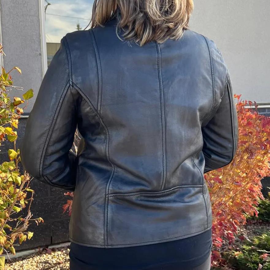 BOL Women's Lamb Leather Biker Style Jacket - Fashionable Motorcycle Jacket for Women - Perfect for Riding, Casual Outfits & Night Out