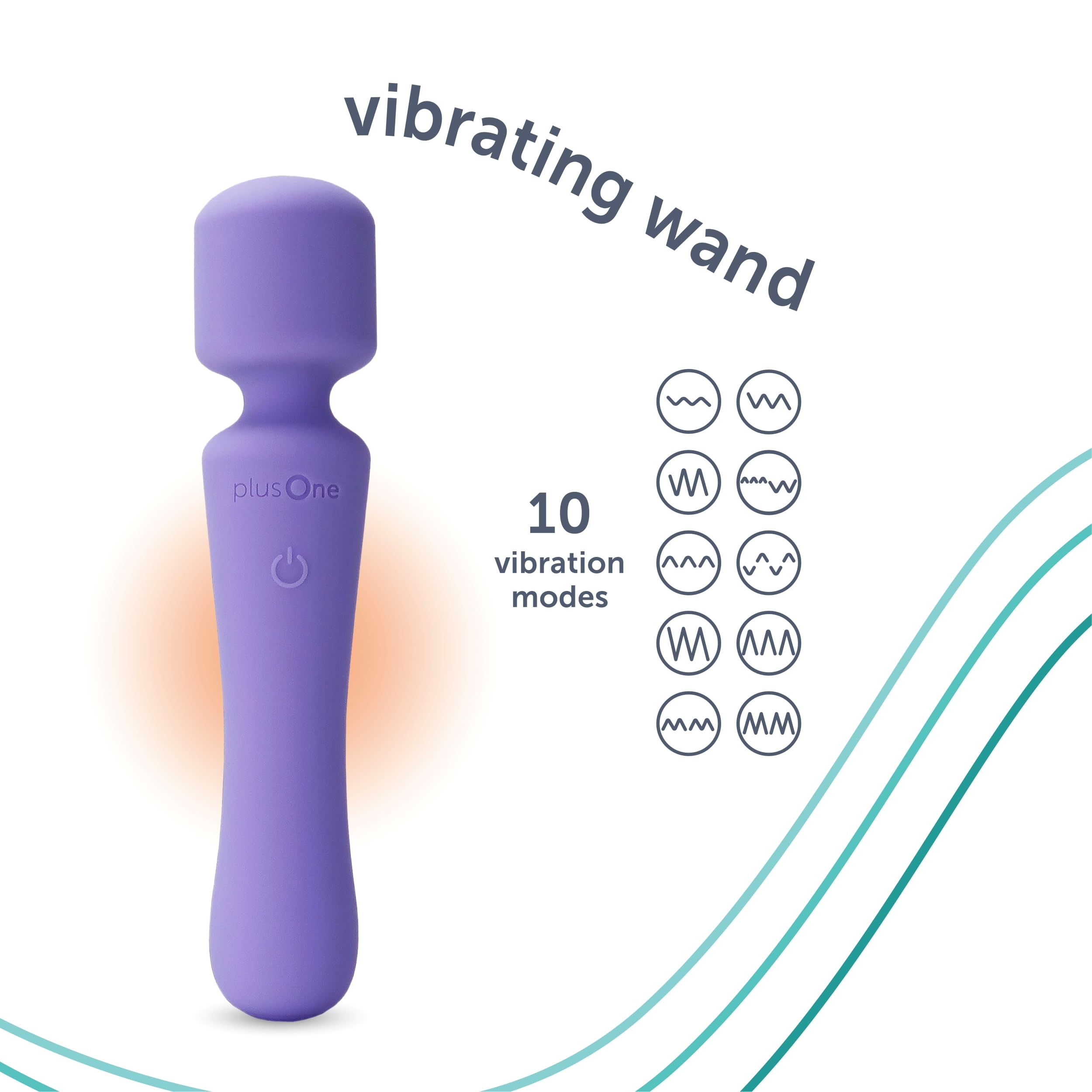 **PlusOne Rechargeable Wand Vibrator - 10 Vibration Modes, Body-Safe Silicone, Waterproof for Solo & Couples Play - Perfect for Muscle Relaxation, Stress Relief & Sensual Massage (Purple)**