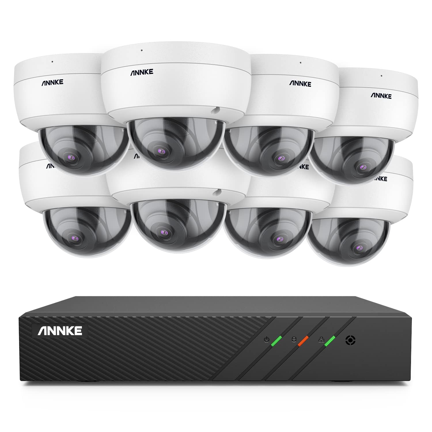 ANNKE H500 8CH PoE Security Camera System with 6MP NVR & 8X 5MP IP Outdoor Cameras | Audio Recording, H.265+, Color Night Vision, Smart Motion Detection, IP67 Weatherproof (No HDD) | Ideal for Home Security, Business Surveillance & Property Monitoring