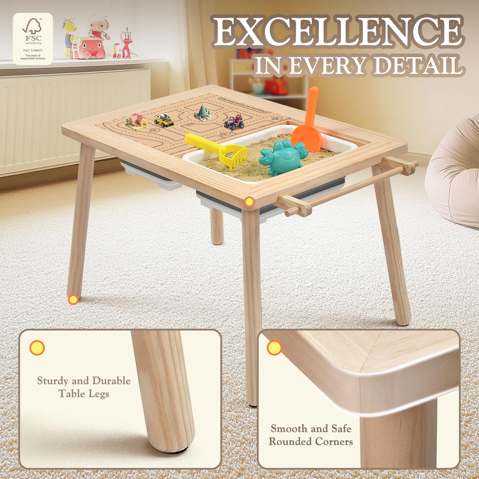 **Toddler Sensory Table with Chair Set – Kids Educational Activity Table for Sand & Water Play – Foldable Storage Bins – Perfect Gift for Boys & Girls – Great for Indoor & Outdoor Playtime**