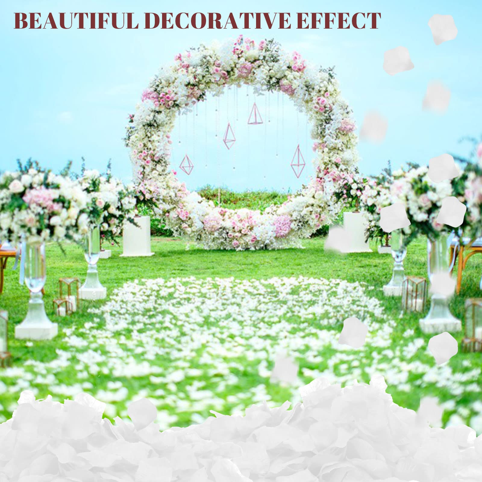 1200 PCS Realistic Faux Rose Petals - Premium Non-Woven Fabric Wedding Decorations for Romantic Dates, Bridal Showers, Dessert Tables & Party Decor (Sky Blue) - Perfect for Aisle Scattering, Centerpieces & Photo Backdrops