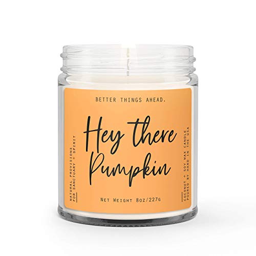 Hey There Pumpkin Candle - Natural Soy Wax, Non-Toxic, Pumpkin Spice Scented Fall Decor | Handmade in USA | Perfect for Autumn Home Decor, Thanksgiving Centerpiece & Cozy Ambiance
