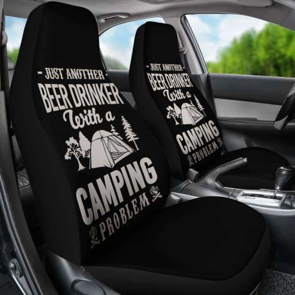 Beer Drinker Camping Problem Car Seat Covers - Waterproof & Durable Seat Protectors for Outdoor Adventures & Road Trips