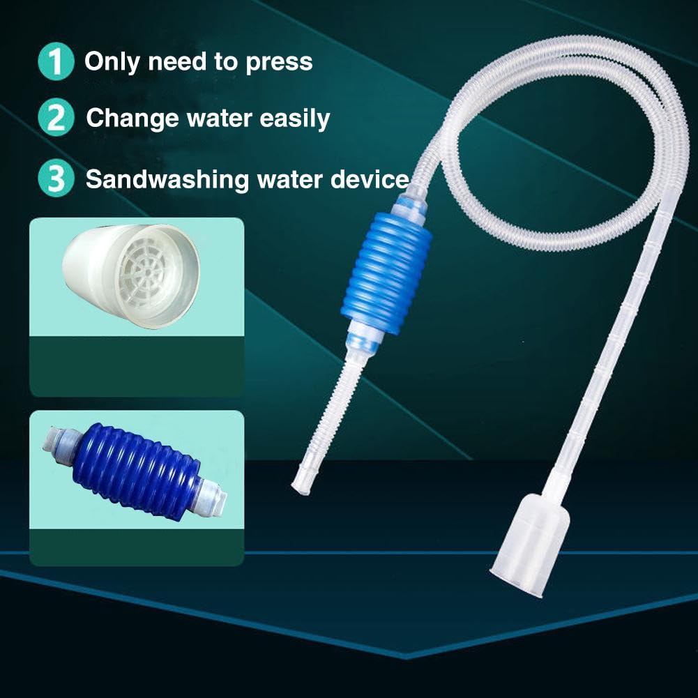 **Aquarium Gravel Cleaner & Vacuum Pump - Fish Tank Cleaning Kit with Siphon Hose for Quick Water & Sand Removal - Perfect for Freshwater & Saltwater Tanks**    *(Use Case: Ideal for routine aquarium maintenance, water changes, and substrate cleaning in home or office fish tanks.)*