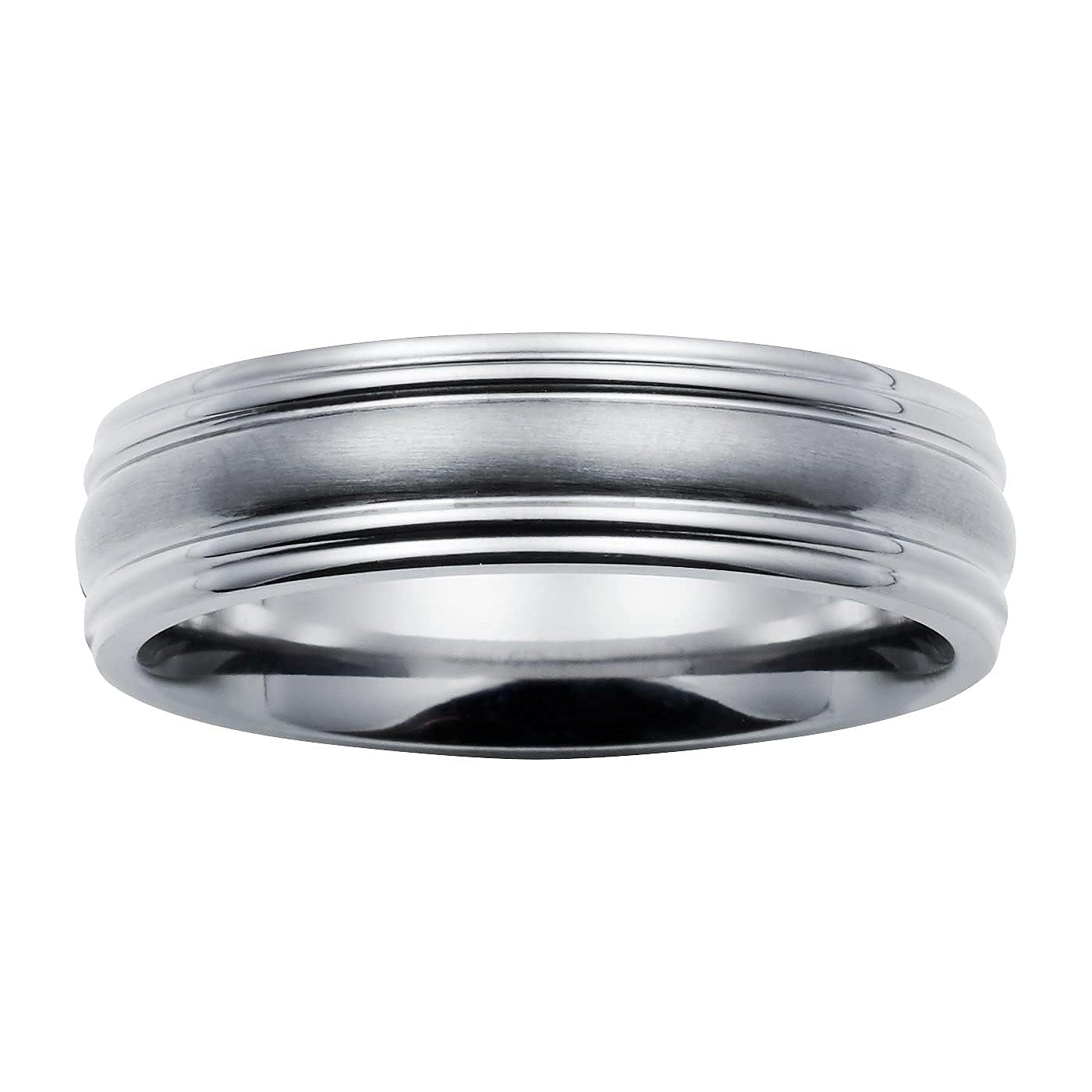 Boston Bay Diamonds Silver Titanium Unisex Comfort Fit Wedding Band & Fashion Ring for Men & Women - 6mm & 7mm Width Options - Perfect for Engagement, Anniversary & Everyday Wear