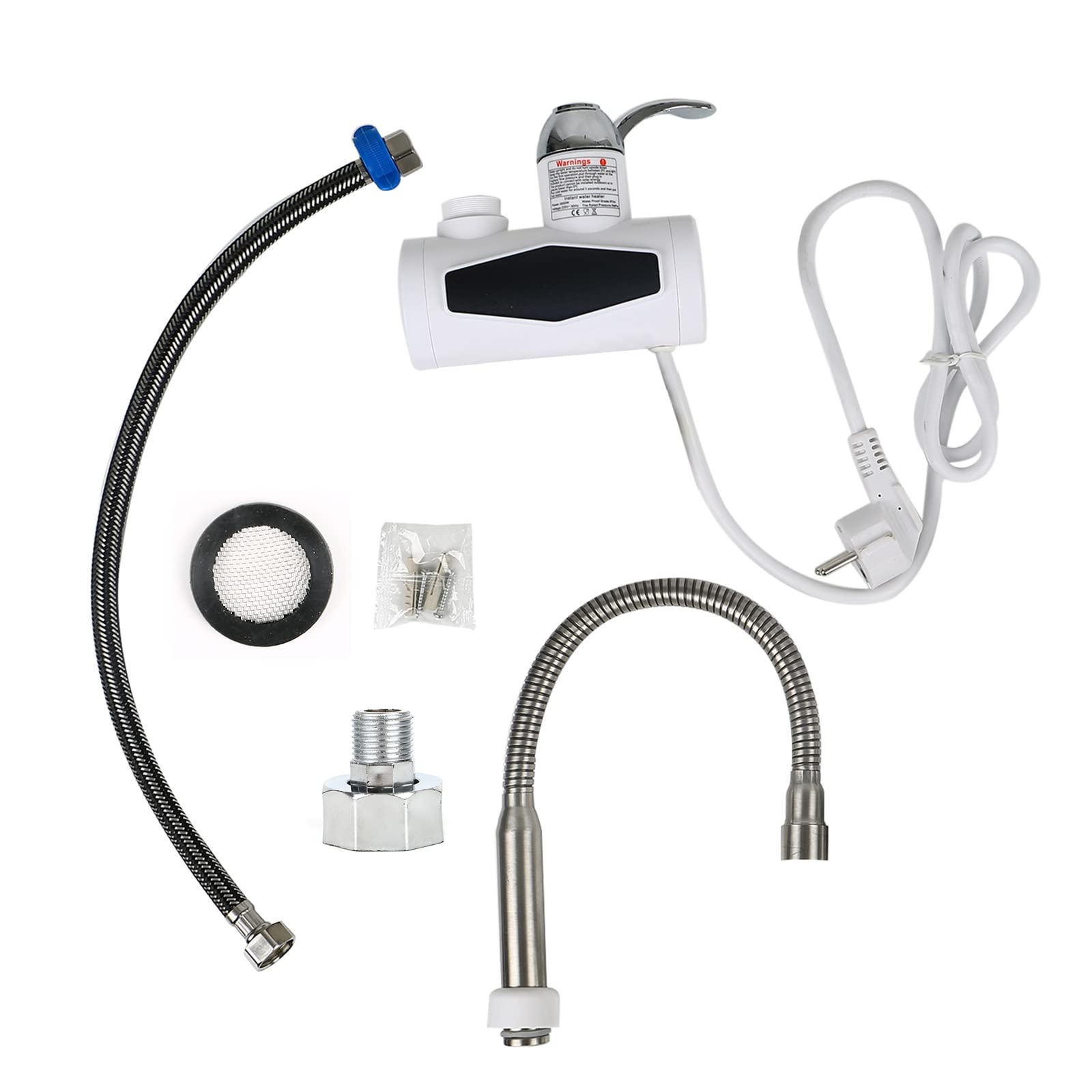 220V Electric Instant Water Heater Tap with LED Digital Display - 3000W Fast Heating for Kitchen & Bathroom (Side Water Inlet) - Perfect for Small Homes, Apartments & RVs