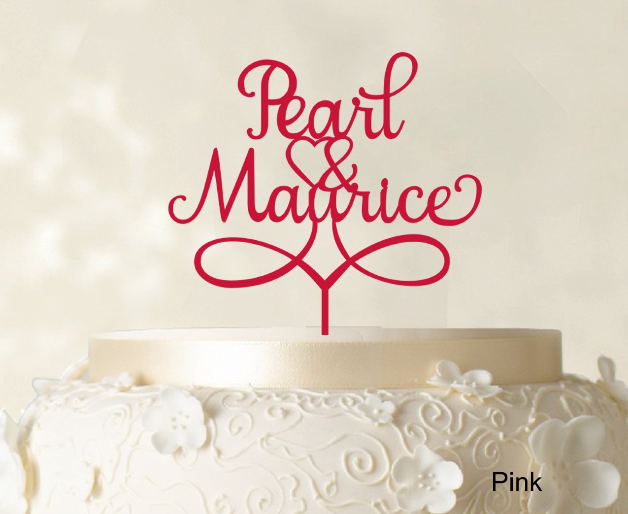 Elegant Custom Mr and Mrs Cake Topper - Personalized Wedding Cake Decoration (6-7 Inches Wide, Color Options) | Perfect for Anniversary, Bridal Shower & Wedding Cakes