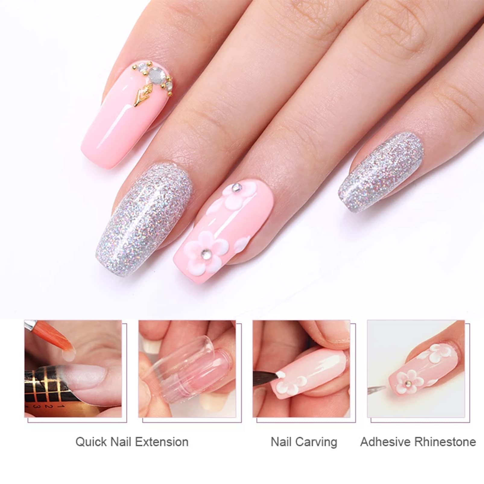 Nude Acrylic Nail Powder & Monomer Set (2oz/56g) - Professional Polymer for Acrylic Nail Extensions, Carving & Nail Art | Salon Quality DIY Manicure Kit for Home & Professional Use