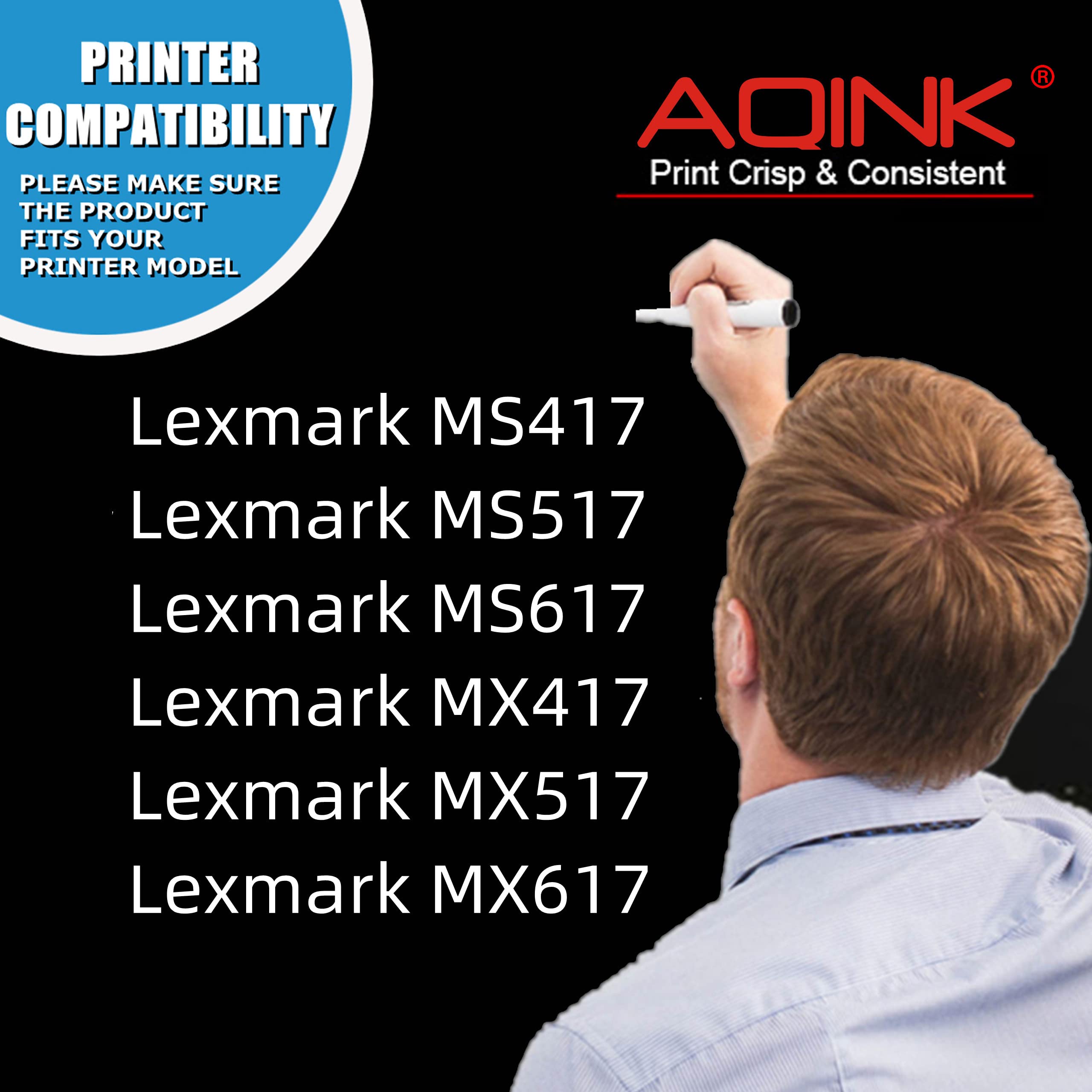 Lexmark MS317 Toner Cartridge Black (2-Pack) - 8,500 Pages for MS417/MX517 Printers - Office & Home Use