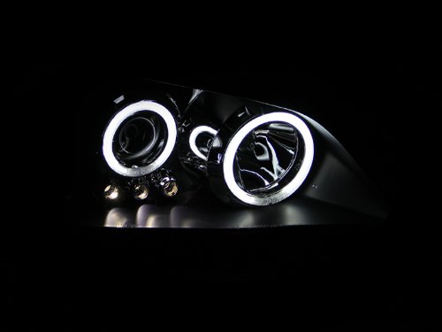 Anzo USA 121199 Lexus IS300 Black Clear Projector Headlights with Halo Rings - Complete Headlight Assembly Pair (2001-2005) | Durable Aftermarket Replacement for Improved Night Visibility & Stylish Look