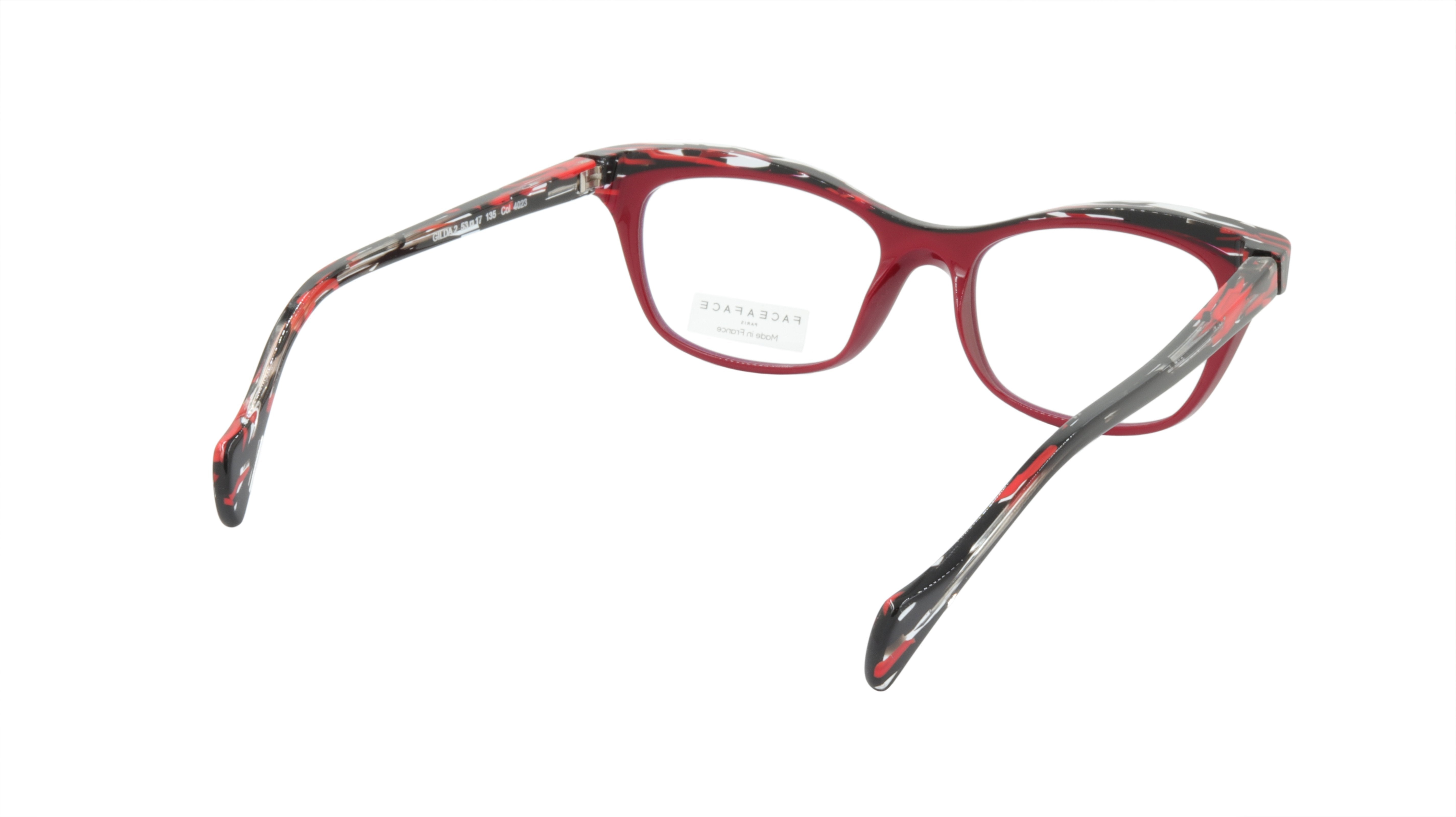 Face A Face GILDA 2 Eyeglasses Frame 4023 - Acetate Purple with Red Lines & Light Red Accents | Stylish Reading Glasses for Women & Men | Perfect for Office, Reading & Fashion Accessories