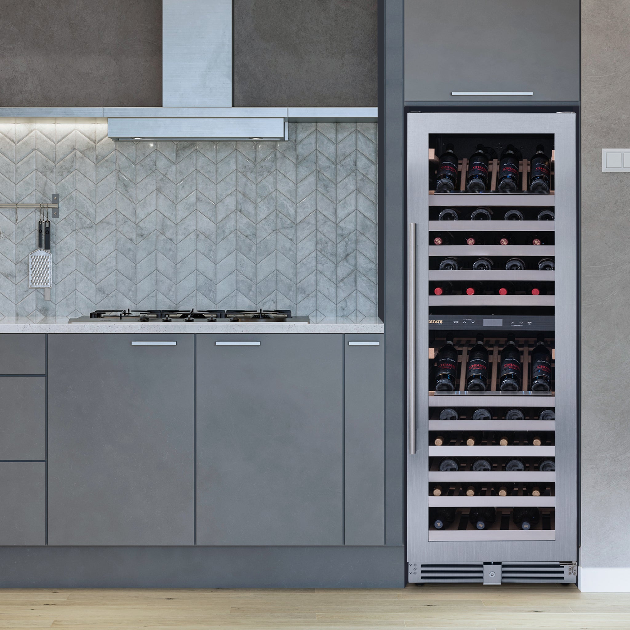 Newair® ESTATE 160 Bottle Freestanding Stainless Steel Wine Cooler Refrigerator - Perfect for Home Bars, Wine Cellars & Entertaining Spaces