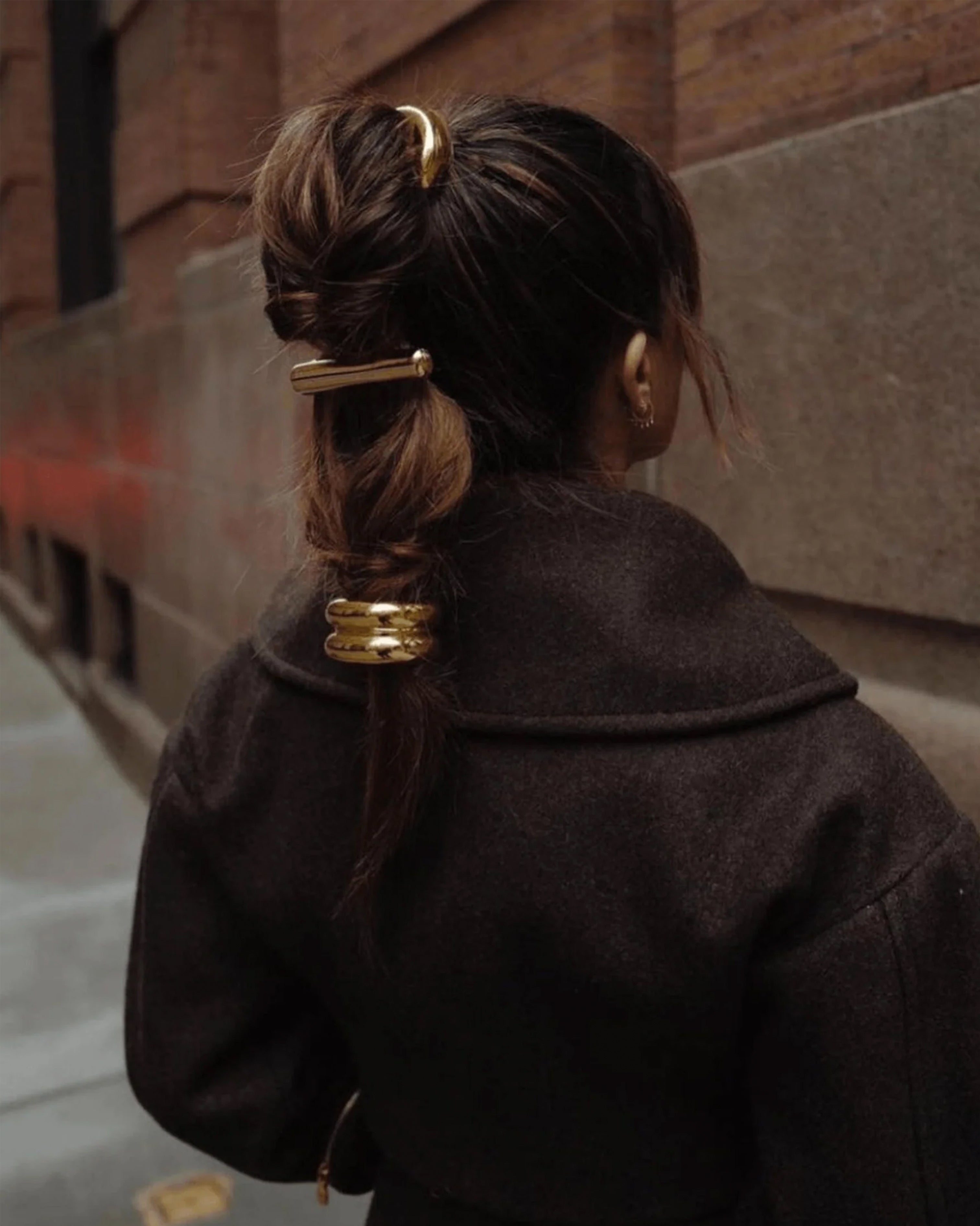 Glossy Double Arch Pony Hair Clip - Elegant Hair Accessories for Women & Girls (Perfect for Weddings, Parties & Everyday Styling)