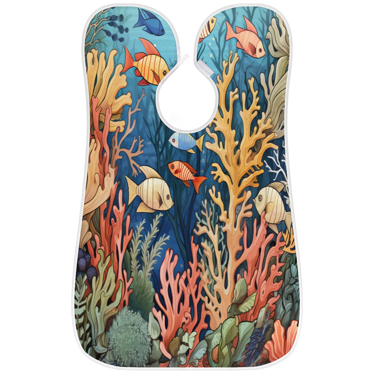 Men's Corals Fish Pattern Shaving Bib - Waterproof Beard & Hair Dye Apron for Barbers, Stylists & DIY Grooming - Sink Hair Catcher & Gift for Beard Trimming, Lineup & Makeup Application