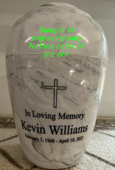 Elegant Silver Gray Grecian Cultured Marble Urn - Premium Memorial Urn for Ashes, Perfect for Home Display & Funeral Services