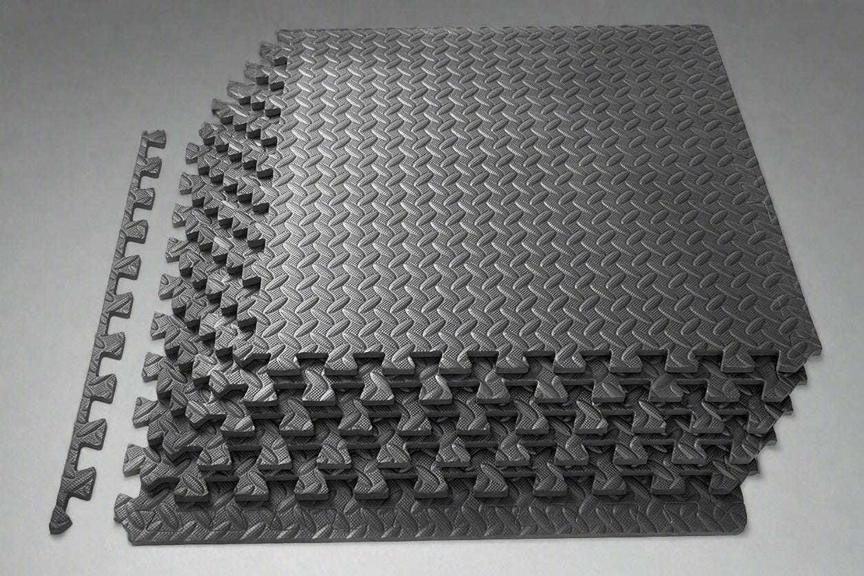 24 & 192 SQ FT EVA Foam Interlocking Exercise Mats - Non-Slip Gym Flooring & Home Workout Mats (6PC & 48PC) for Home Gym, Yoga, Playroom, and Kids Play Area