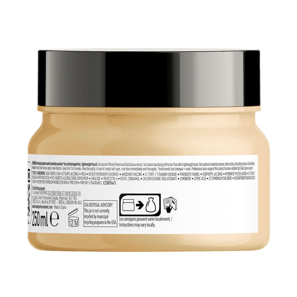 L'Oreal Professionnel Serie Expert Absolut Repair Golden Mask 250ml - Deep Conditioning Hair Treatment for Damaged Hair - Perfect for Salon & Home Use
