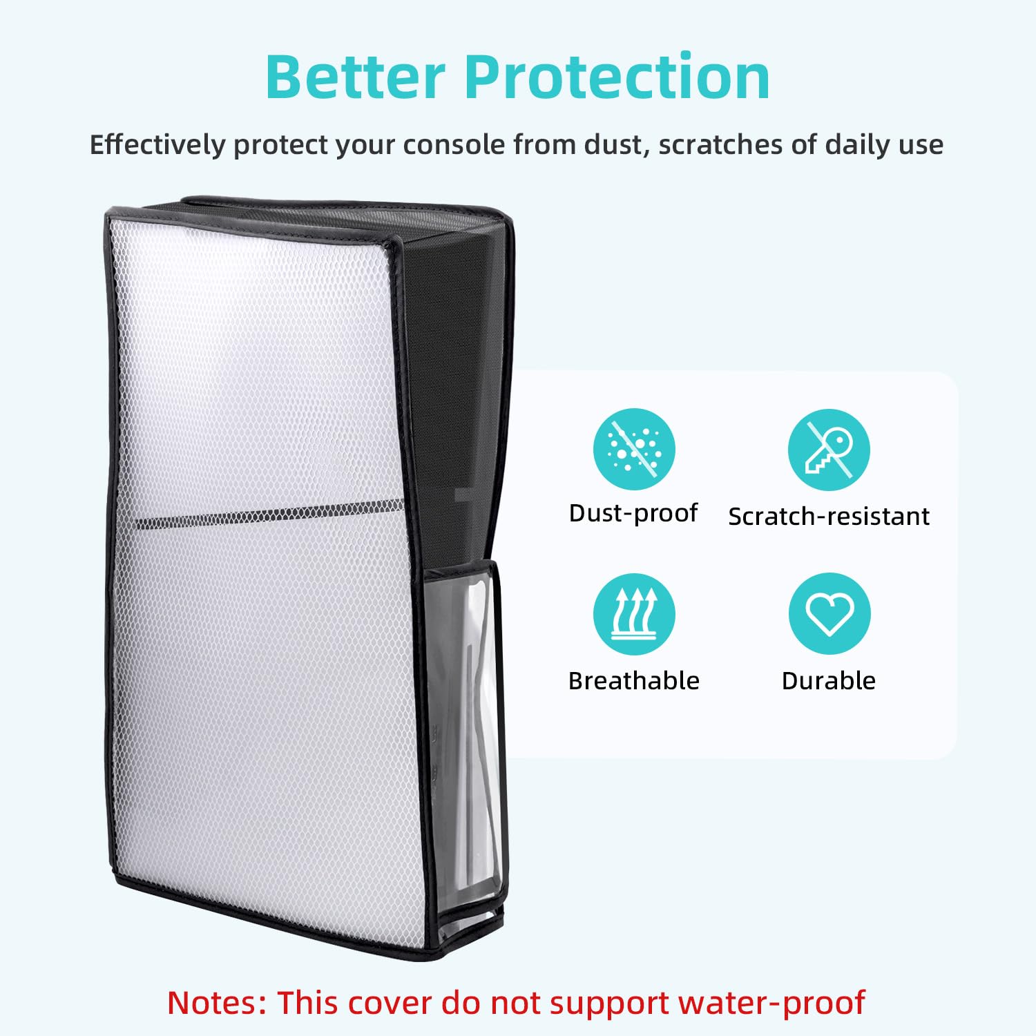 Tolesum PS5 Slim Dust Cover - Anti-Scratch Protective Case for PS5 Slim Digital Edition & Disc Consoles with Clear View Window | Perfect for Gaming Setup Protection & Console Storage