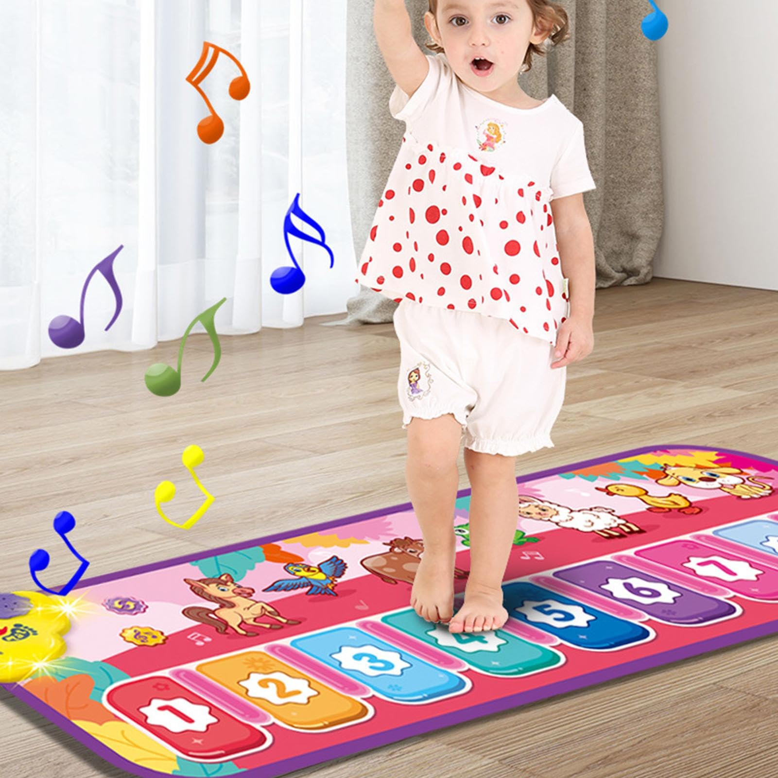 Oldmoom Musical Piano Play Mat - Interactive Dance & Keyboard Floor Mat with Built-in Songs | Fun Educational Toy for Kids | Perfect for Playtime, Birthday Gifts & Early Music Learning