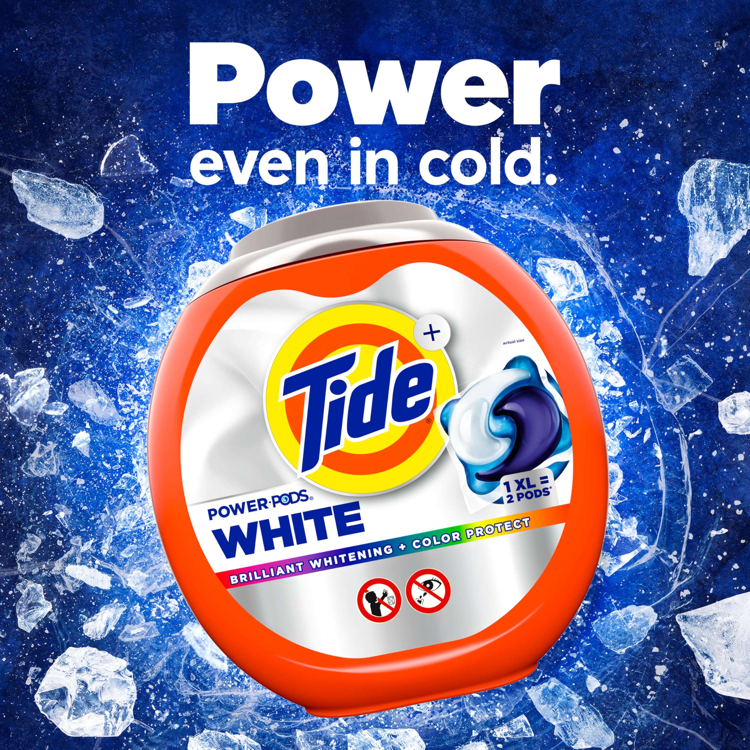 Tide Power PODS Plus Ultra OXI White and Bright Laundry Detergent - 45 Count | Advanced Stain Removal & Whitening Power | Perfect for Whites, Colors & Everyday Laundry | Ideal for Families, College Dorms & Travel