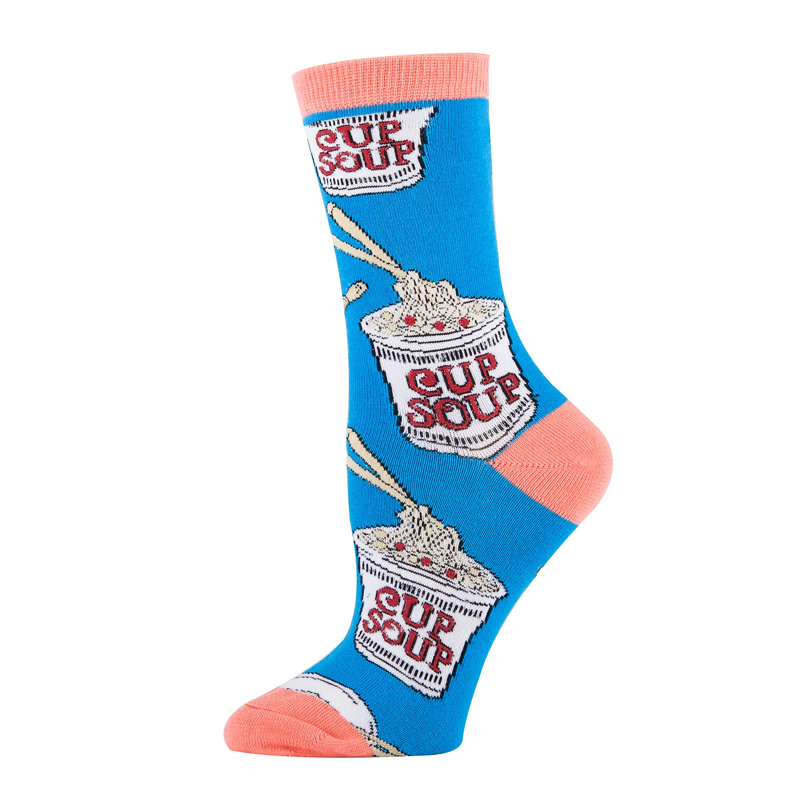 Funny Women's Novelty Food Fruit Crew Socks with Sayings - Cute Cotton Crazy Socks for Shoe Size 5-10 - Perfect for Gifts, Costume Parties & Everyday Wear