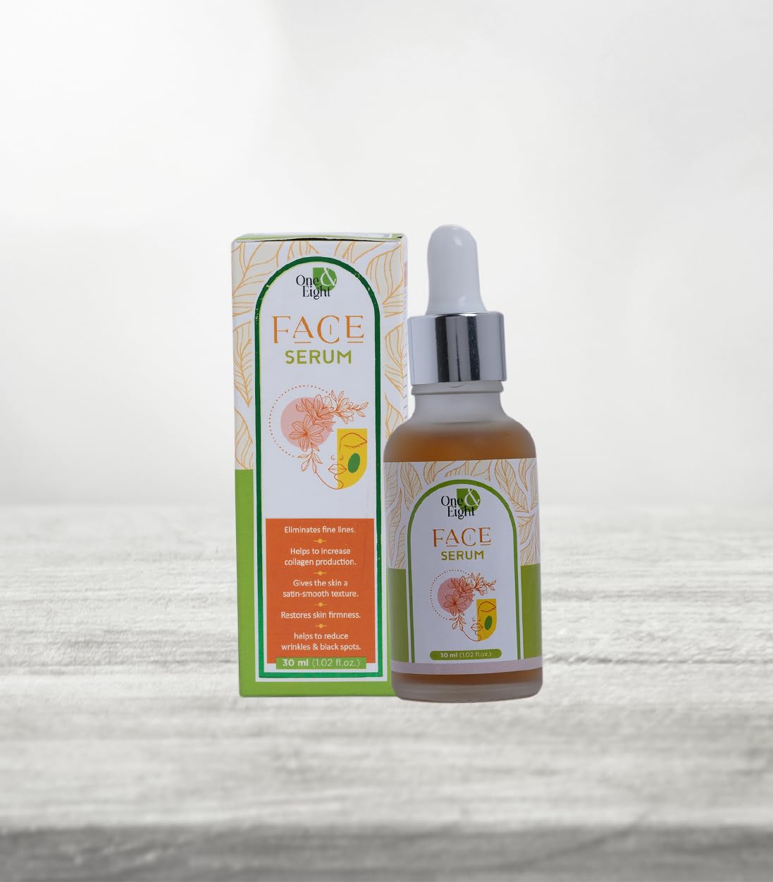 One & Eight Anti-Aging Face Serum for Glowing Skin - Reduces Wrinkles, Fine Lines & Dark Spots | Hydrating & Brightening Formula for All Skin Types Including Sensitive & Acne-Prone | Perfect for Daily Skincare Routine & Nighttime Use