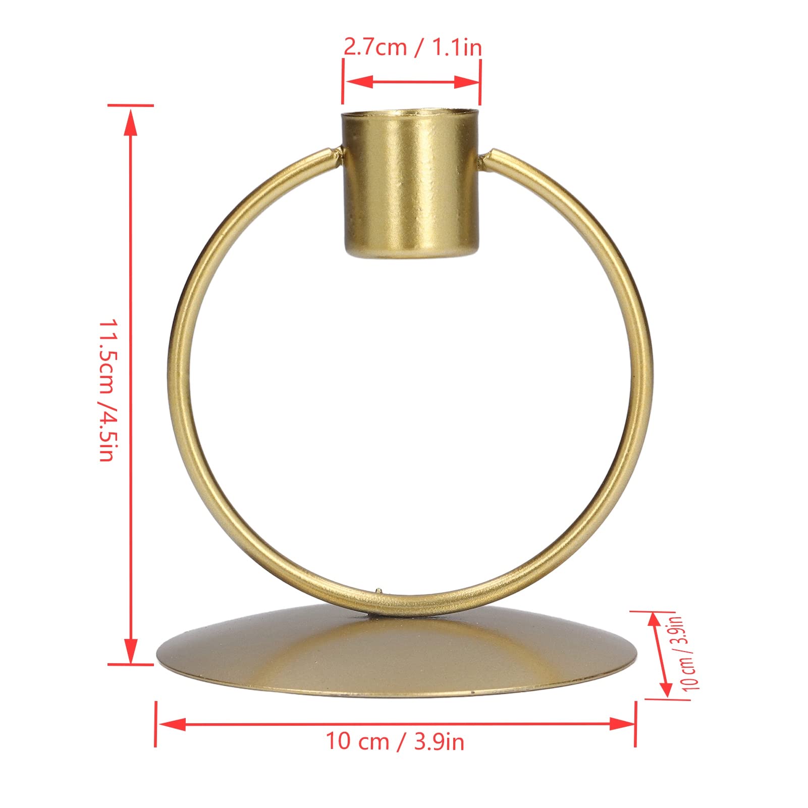 Golden Iron Round Candle Holder - Elegant Modern Candlestick for Home Decor, Wedding Centerpiece & Tabletop Decoration - Perfect for Dining Tables, Fireplace Mantels & Romantic Ambiance