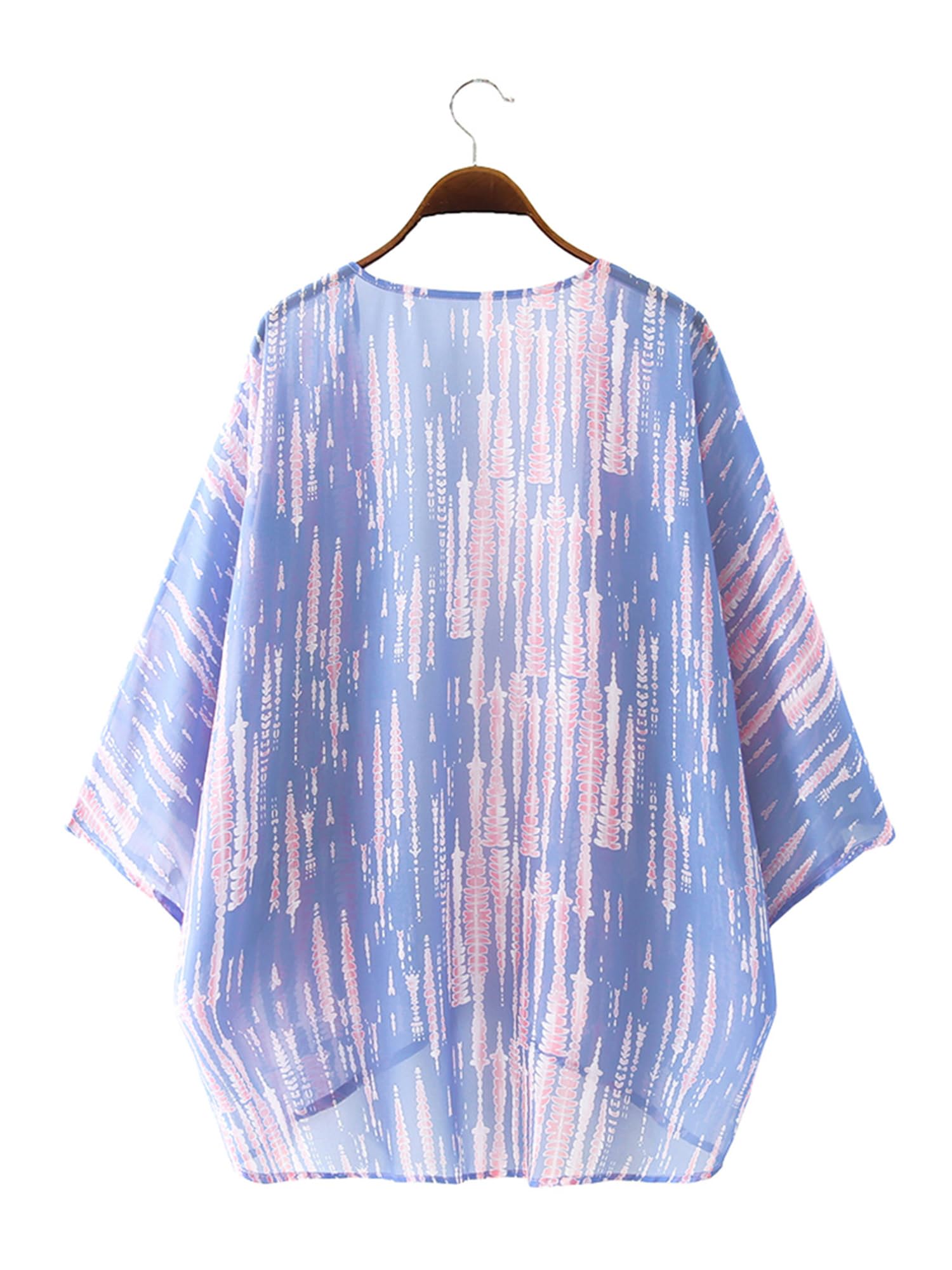 Chunoy Women's Lightweight Chiffon Kimono Cardigan - Short Sleeve Open Front Cover Up for Beach, Pool & Summer Outfits | Perfect for Vacation, Resort Wear & Casual Loungewear