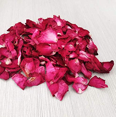 100% Natural Dried Red Rose Petals - 100 Grams for Aromatherapy, Bath, Wedding Decor & DIY Crafts | Perfect for Spa Relaxation, Romantic Events & Home Decor
