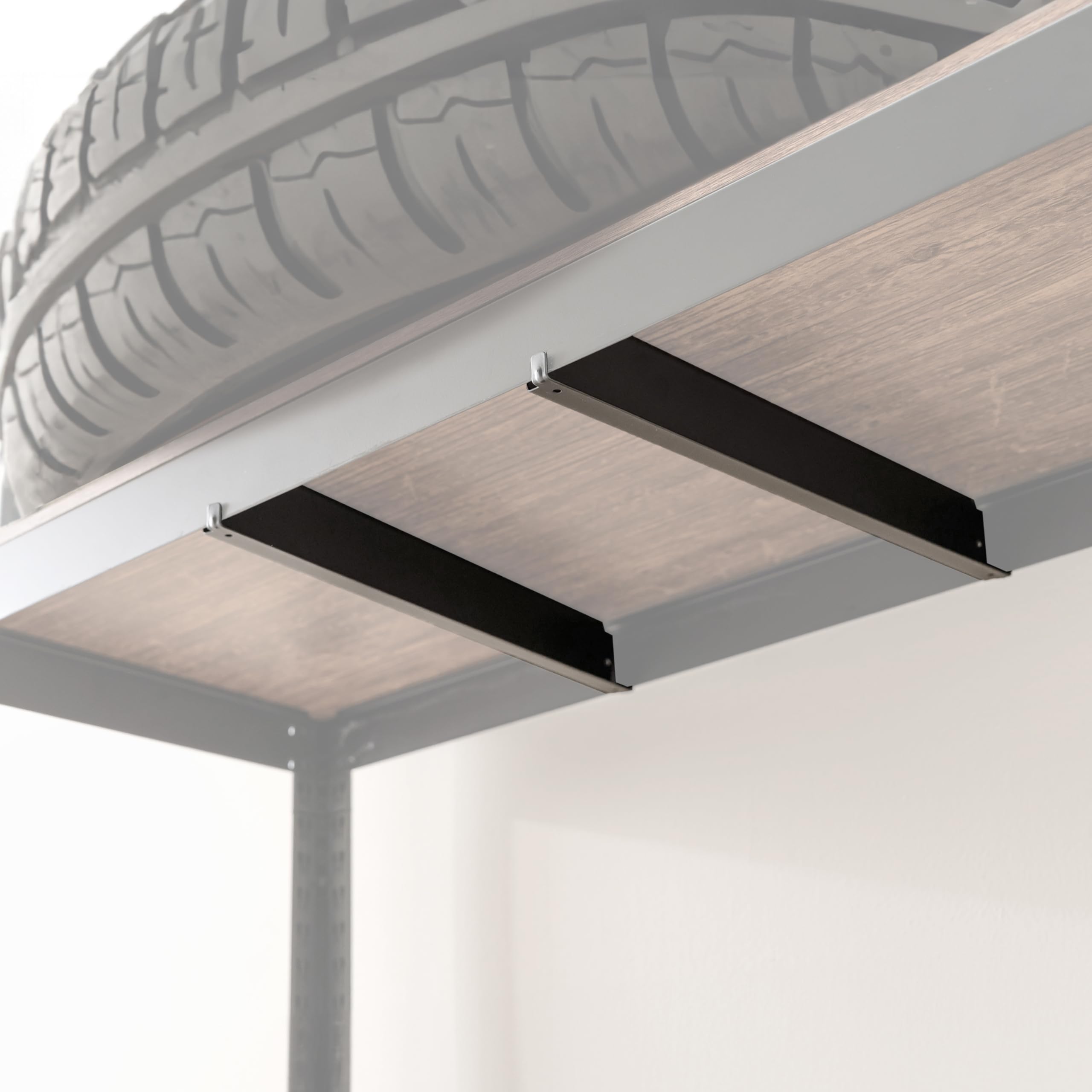 HOMEDANT Z 450 Heavy Duty Metal Support Beam for Garage Shelving - 2-Pack Black Steel Reinforcement Brackets to Strengthen Shelves | Perfect for Garage Storage, Workshop Organization & Industrial Shelving Systems