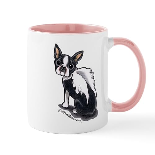 White/Pink Inside - Boston Terrier Angel Mug