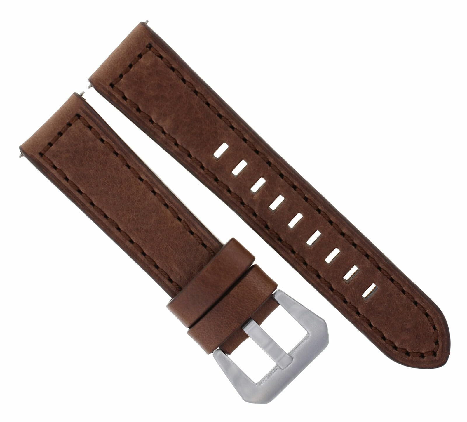 24mm Buffalo Leather Watch Band Strap for Breitling Super Ocean Bentley - Dark Brown Replacement Watch Strap | Durable & Comfortable for Diving, Business & Casual Wear