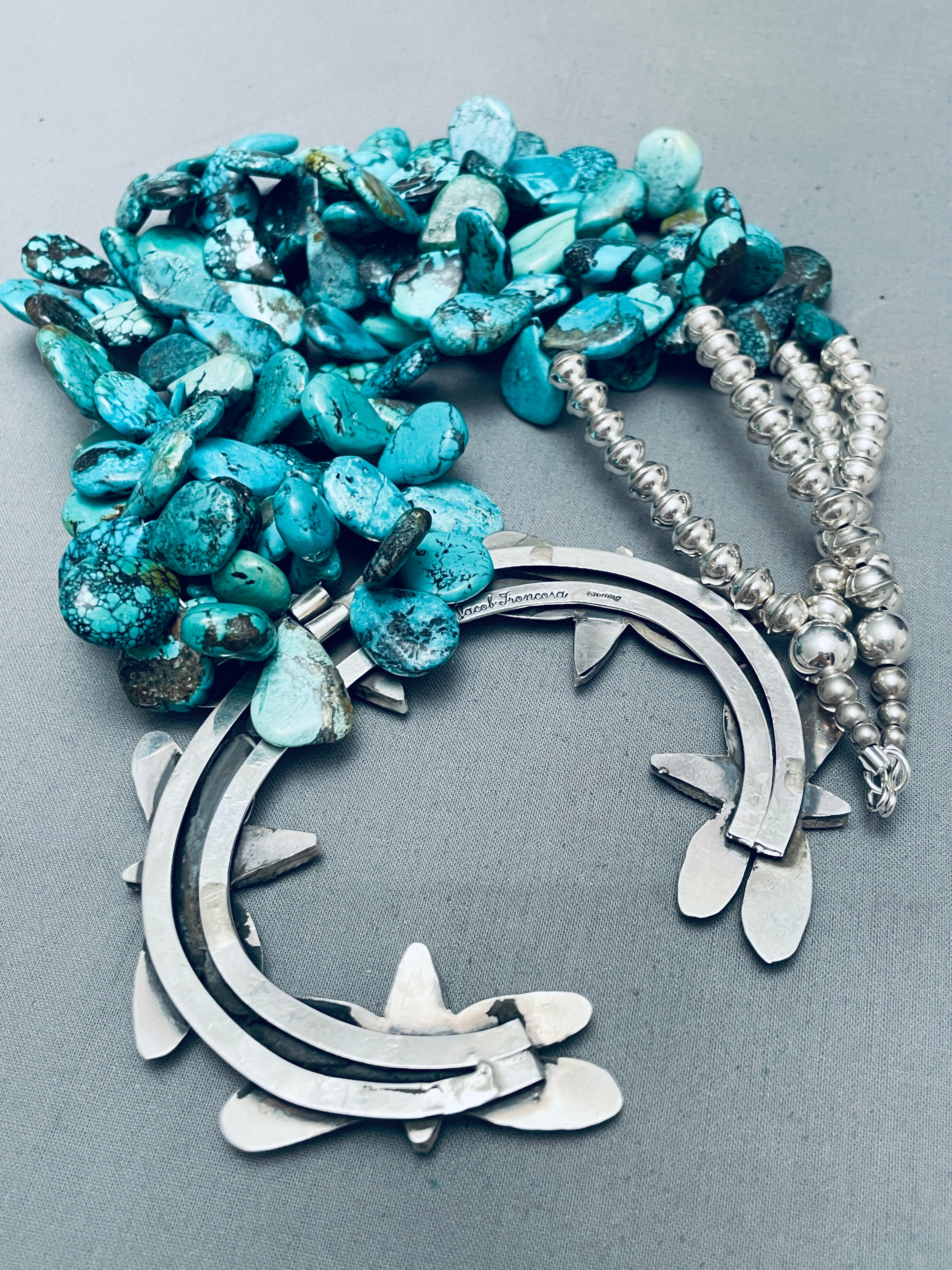 333 Gram Navajo Turquoise Butterfly Sterling Silver Squash Blossom Necklace - Authentic Native American Jewelry for Women, Handcrafted Southwest Style Statement Piece | Perfect for Boho Fashion, Weddings & Special Occasions