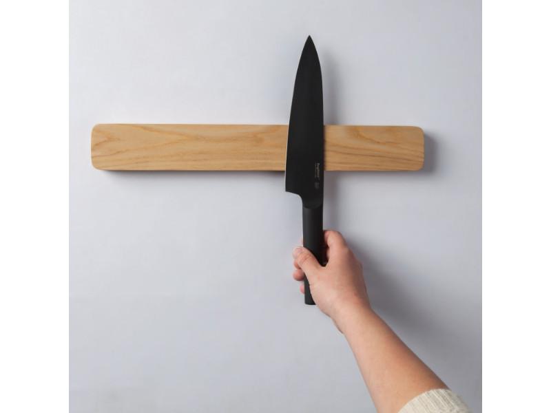 BergHOFF Ron 15.75 Inch Wooden Wall Knife Holder - Rustic Kitchen Knife Storage Organizer for Chefs & Home Cooks - Perfect for Countertop or Wall Mount in Modern Kitchens