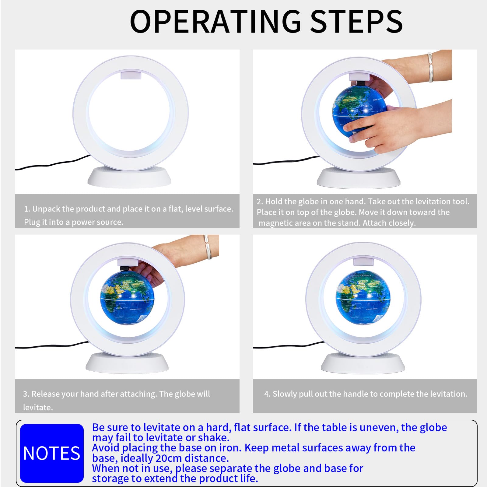 Floating Bluetooth Speaker & Constellation Globe Lamp - Magnetic Levitation Desk Decor for Office, Kids Learning & Unique Tech Gifts | Cool Gadget for Teens, Men & Bosses | Perfect for Home Decor, Study Room & Workspace