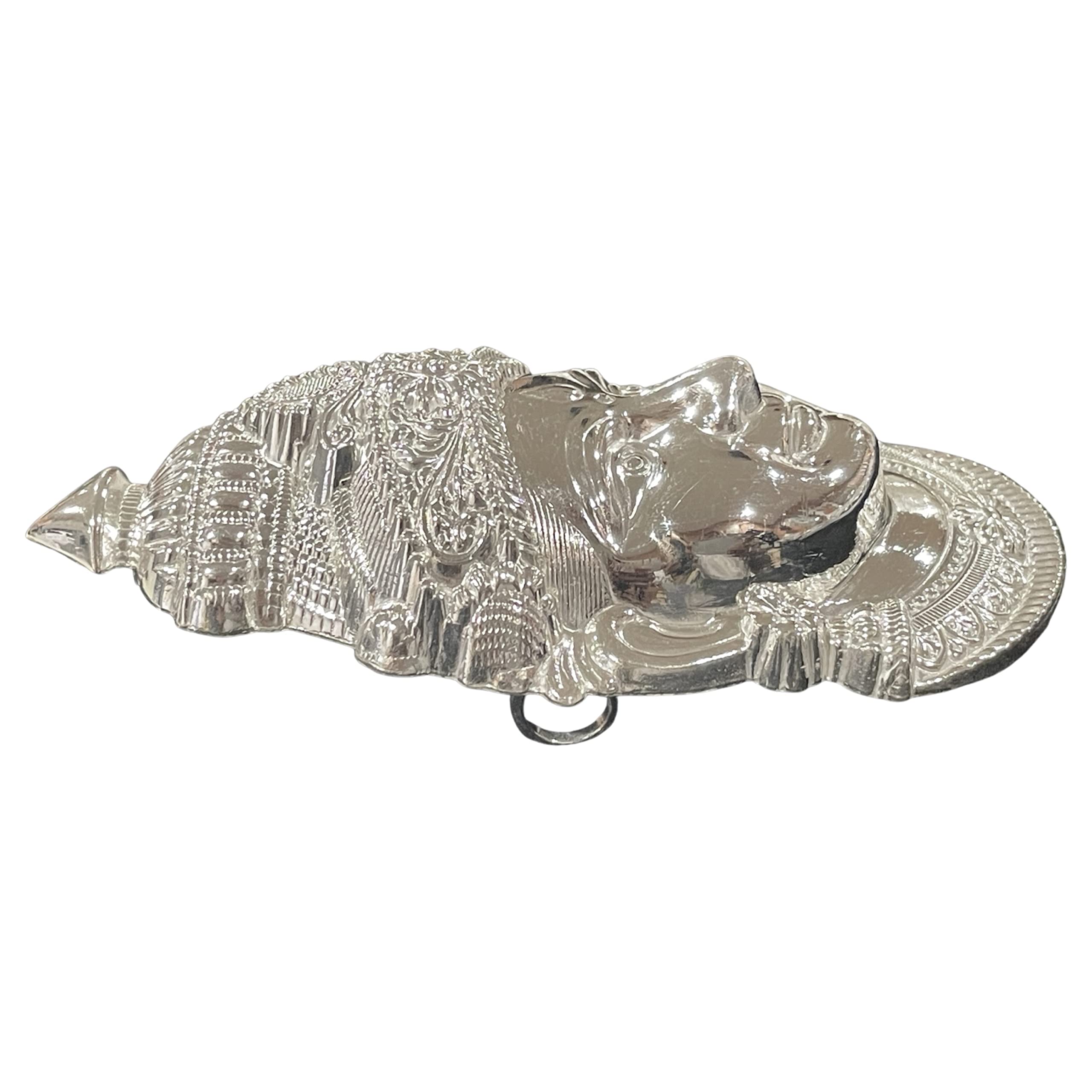 925 Sterling Silver Lakshmi/VaraLakshmi/Ammavaru Face Figurine - 5.5 Inch Hindu Goddess Statue (75g) for Home Altar, Puja Worship & Spiritual Decor
