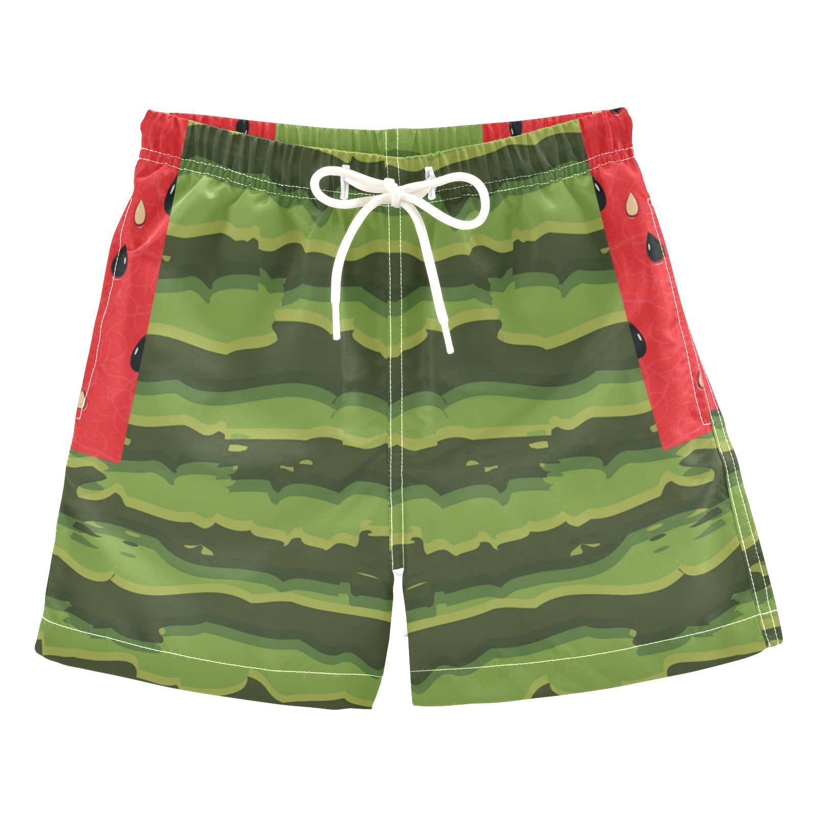 **Boys' Quick Dry Swim Trunks - Watermelon Print Beach Shorts for Toddlers, XL | Perfect for Pool, Beach & Summer Water Play**