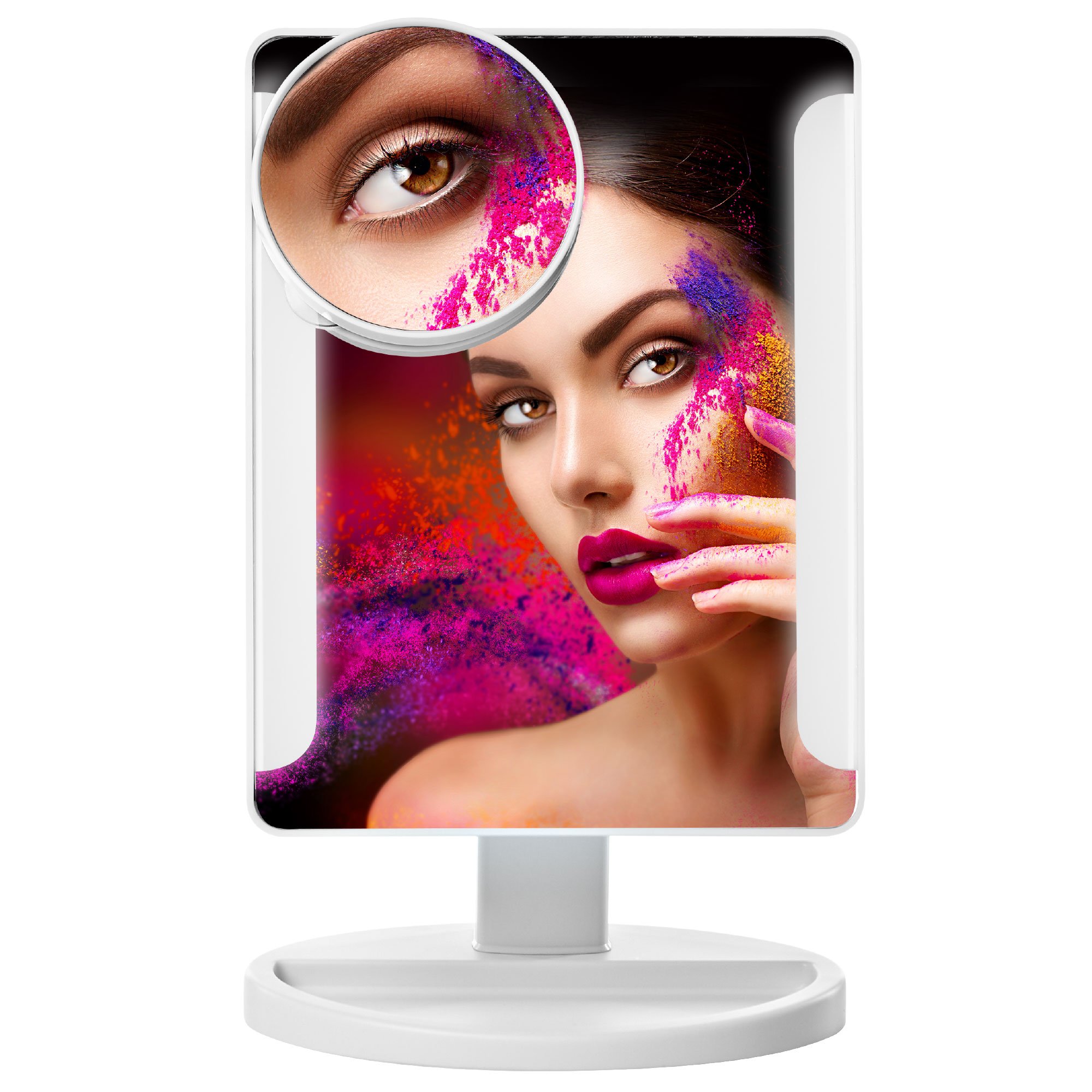 Smart Touch LED Makeup Mirror - Adjustable Portable Vanity Mirror with Natural Daylight Lighting & USB Cable - Perfect for Travel, Home, and Professional Makeup Application