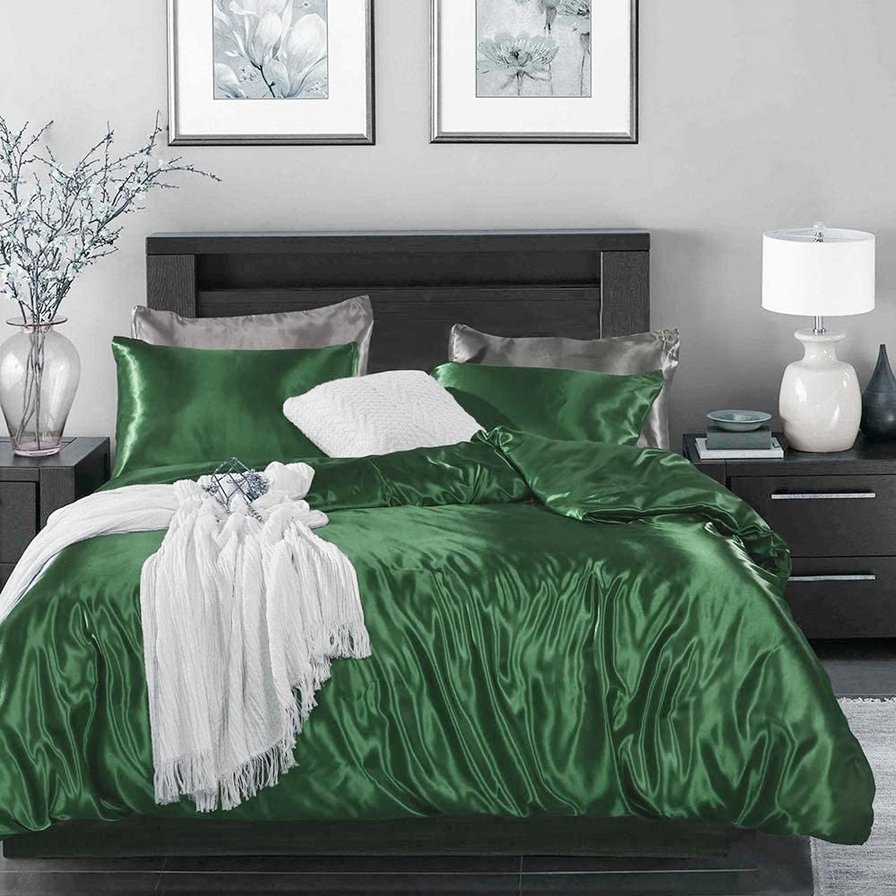 Luxury 7-Piece California King Comforter Set - Satin Bedding Collection (Comforter, Flat Sheet, Fitted Sheet) 19