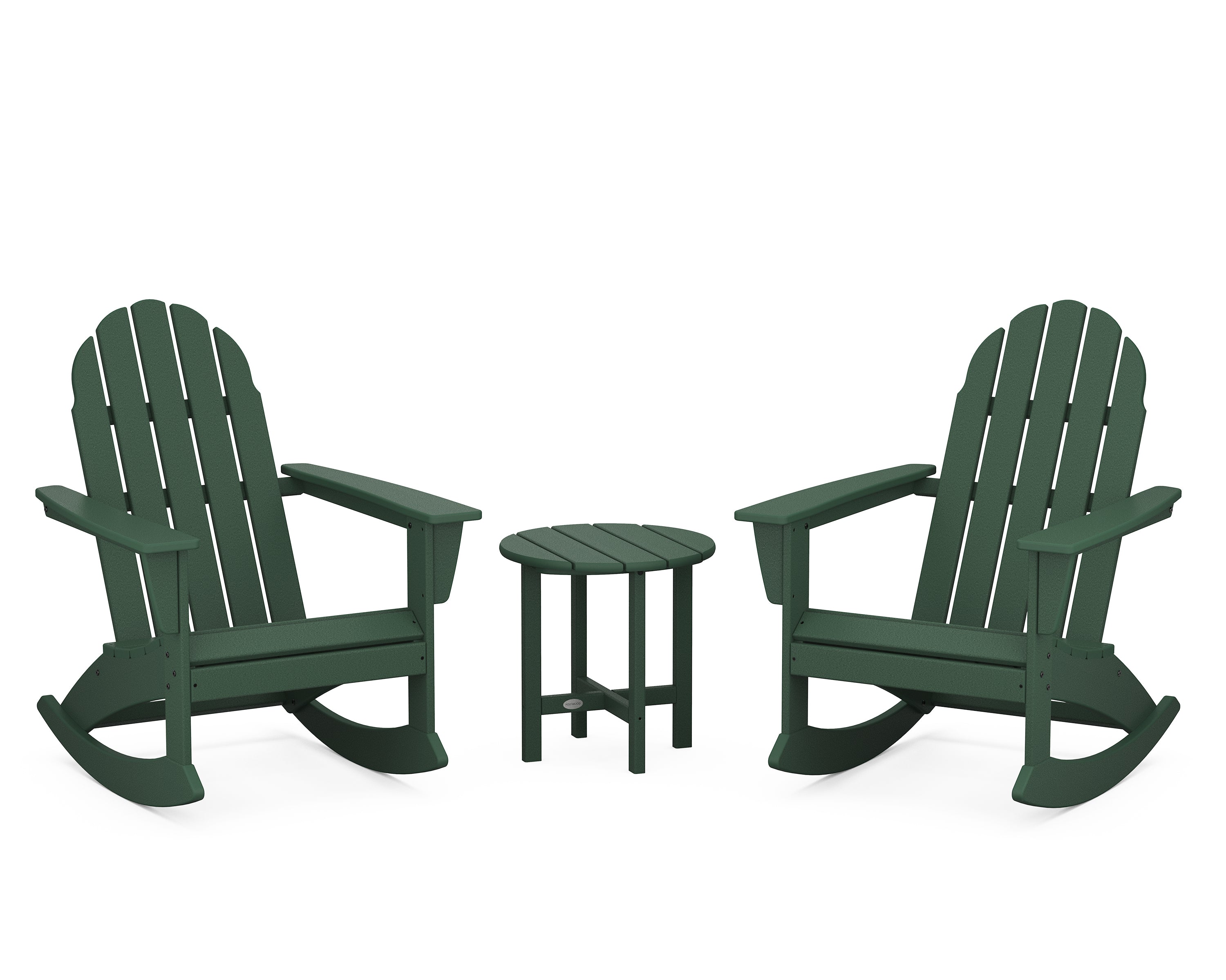 POLYWOOD Vineyard 3-Piece Adirondack Rocking Chair Set - Durable Outdoor Furniture for Patio, Garden & Backyard Relaxation