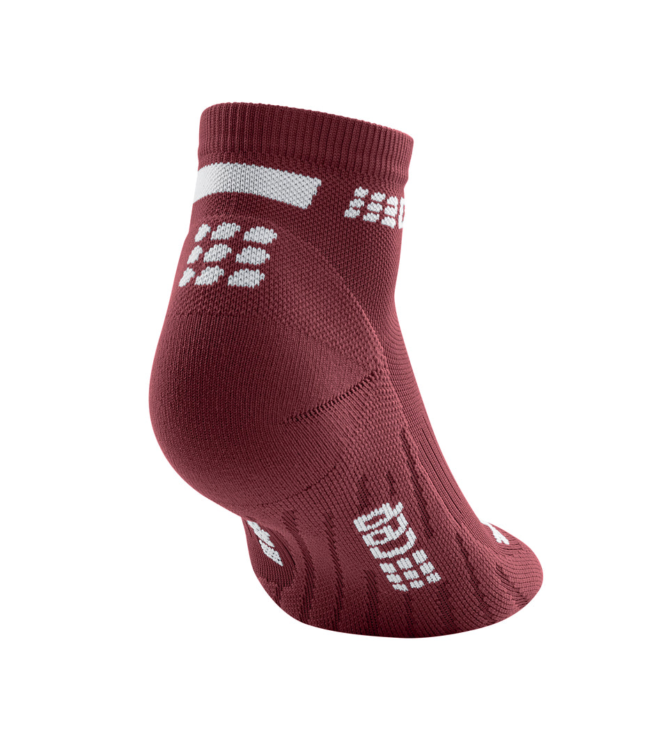 CEP Women's The Run Socks Low Cut V4 - Compression Socks for Running, Hiking & Travel - Dark Red (WP2A8R) - Improve Circulation & Reduce Swelling During Sports & Daily Activities