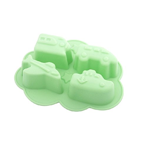 4-Cavity Silicone Chocolate Mold Set - Cute Ship, Airplane, Train, Car Shapes for DIY Desserts, Jelly, Ice Pudding & Ice Cubes | Perfect for Baking, Party Treats & Kids Snacks