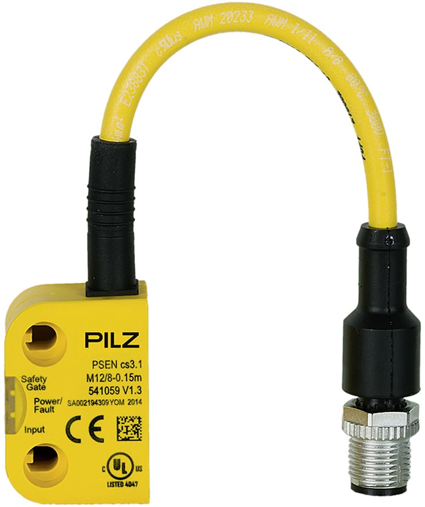 PILZ PSEN CS3.1 M12/8-0.15M Safety Switch with 0.15M Cable - 24VDC, 8.4A, 2 Safe SC Outputs, 8-PIN M12 Male Connector - RFID Safety Switch for Industrial Automation & Machinery Safety Systems