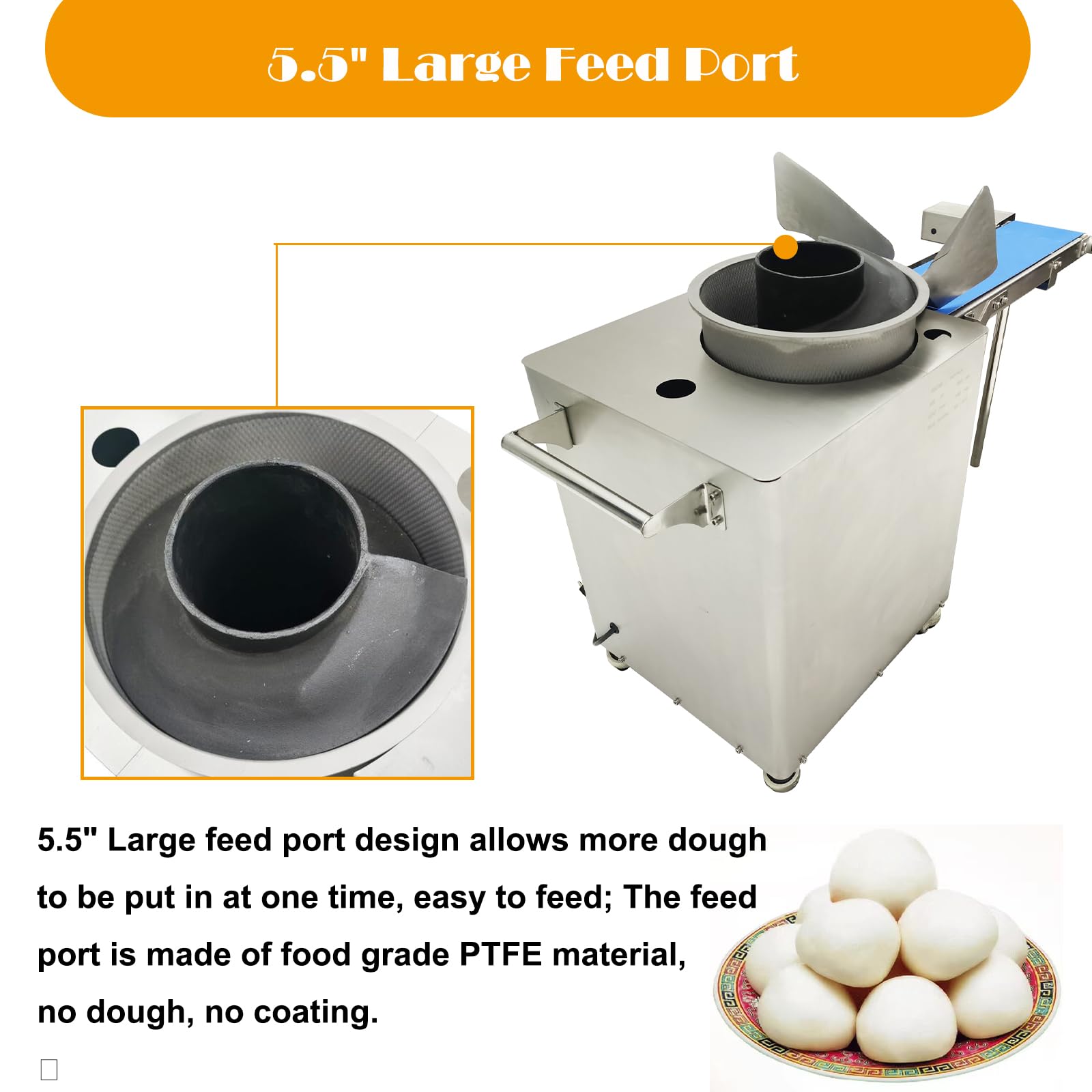 Electric Dough Rounder Machine - 0.7-10.5oz (20-300g) Pizza Dough Ball Maker | Commercial Dough Ball Forming Machine for Bread, Buns & Pastries | 1600-3600pcs/h, 110V | Perfect for Bakeries, Pizzerias & Food Production
