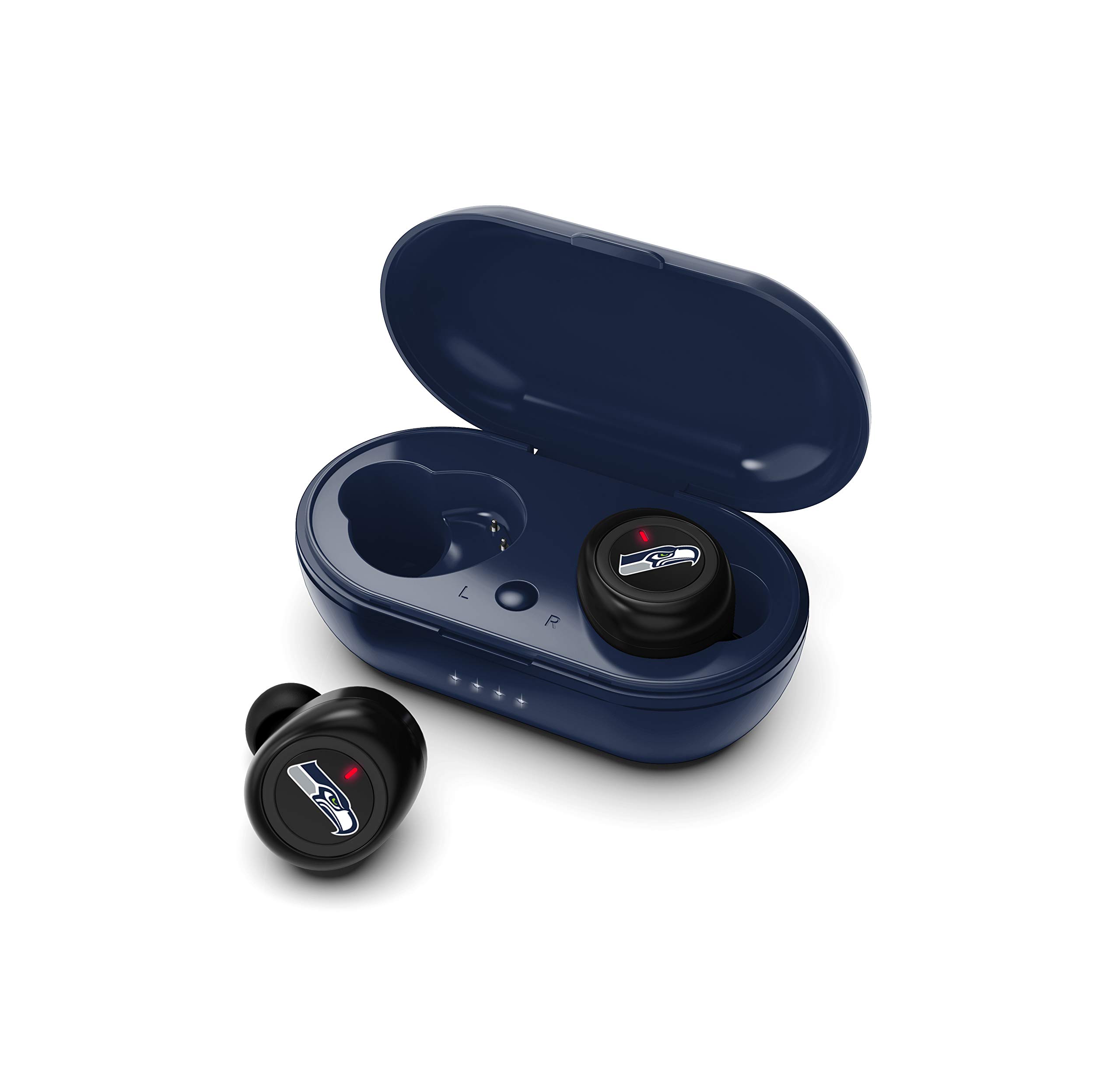 SOAR NFL True Wireless Earbuds - Bluetooth 5.0 Sports Headphones with Noise Cancelling, IPX7 Waterproof for Running, Gym, Workout & Football Games