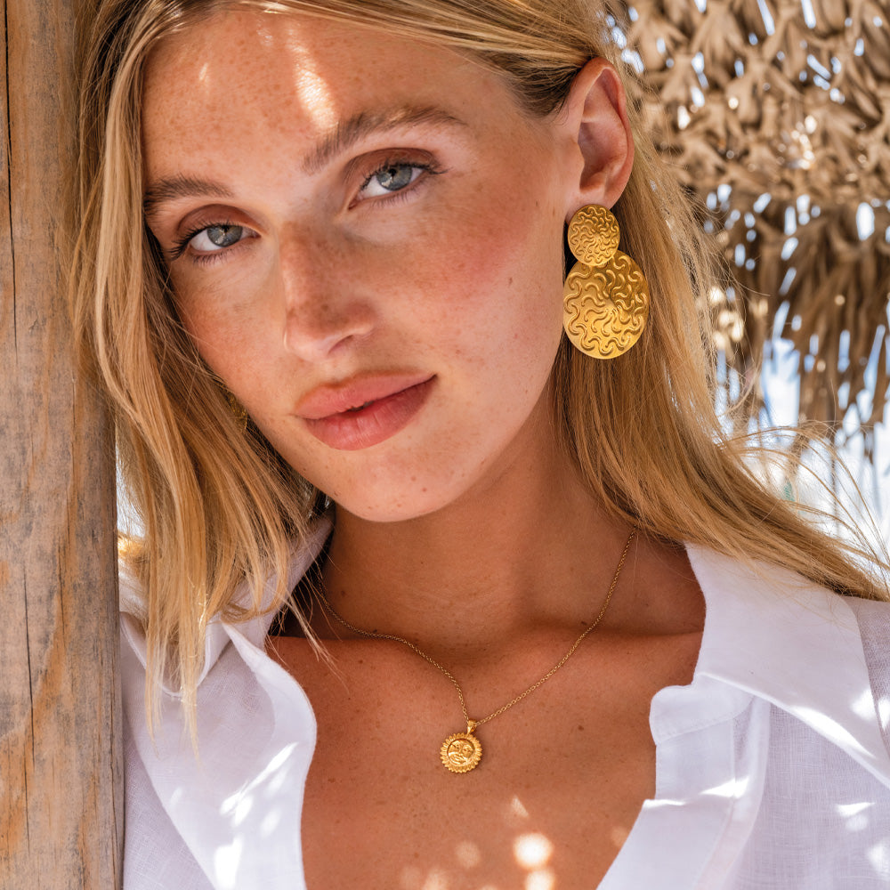 Amaya Elegant Dangle Earrings for Women - Gold Plated Hoop Earrings for Everyday Wear, Party & Gift Giving