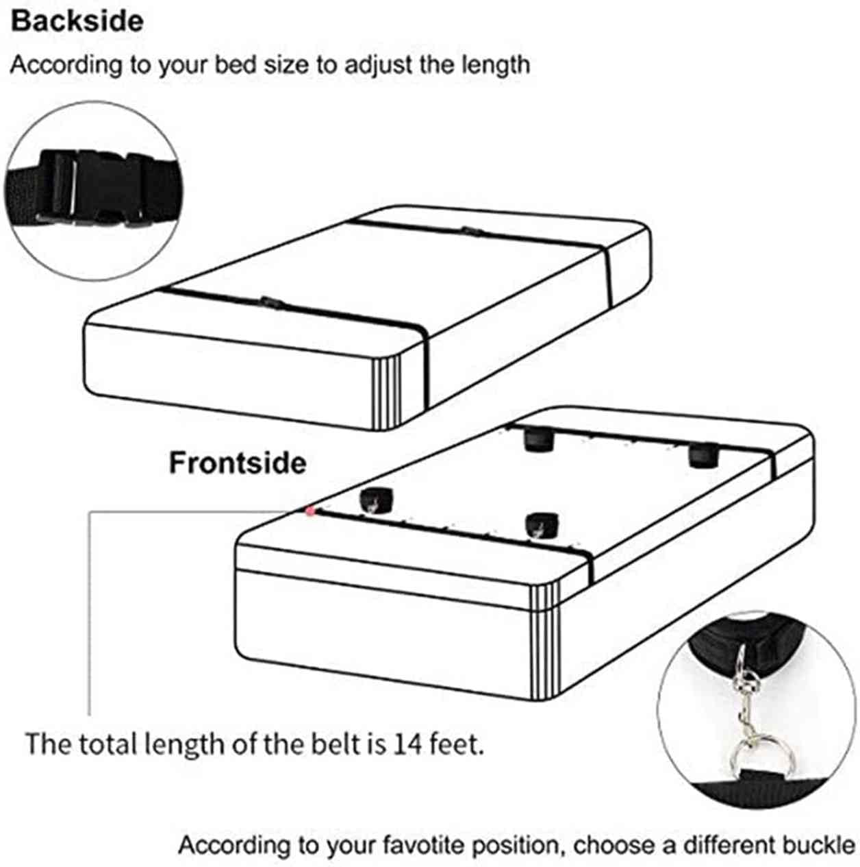 Premium Under Bed Restraint System - Bondage Kit for Couples with Wrist & Ankle Cuffs, Blindfold & Adjustable Straps (King/Queen Size) - Perfect for Spicing Up Your Bedroom, BDSM Play & Romantic Nights